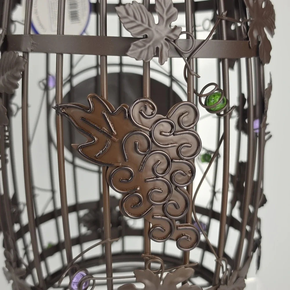Wine Barrel Cork Cage Metal Grapevine Beaded Holder Epic Products New With Tags